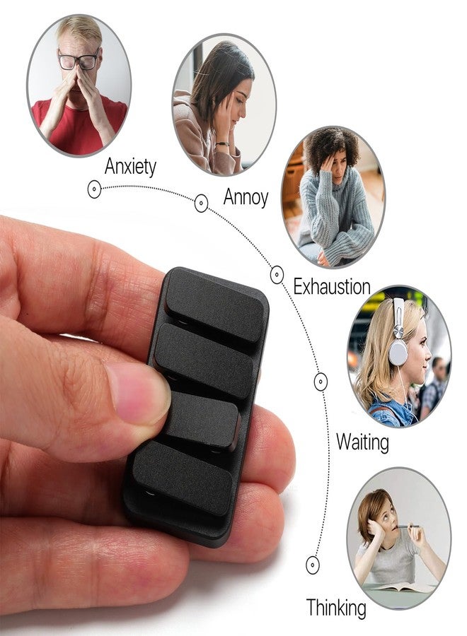 VANANA Metal Haptic Fidget Slider ADHD Clicker Adult Fidget Blocks Relieve Anxiety Stress (Style#1 - Black) - Image 3